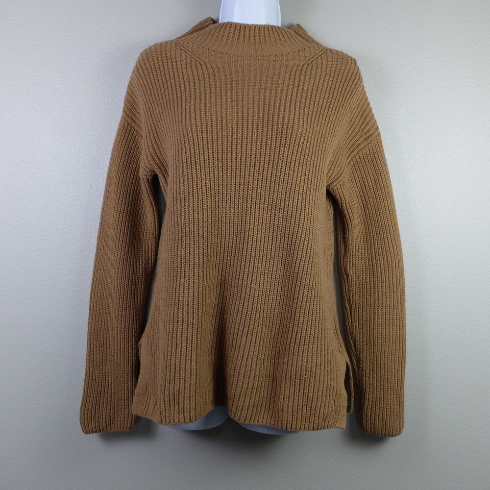 Banana Republic Factory Textured Mock Neck Camel Sweater Size XS